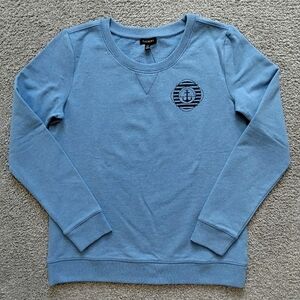 NWT XS Talbots Nautical Blue French Terry Sweatshirt Top